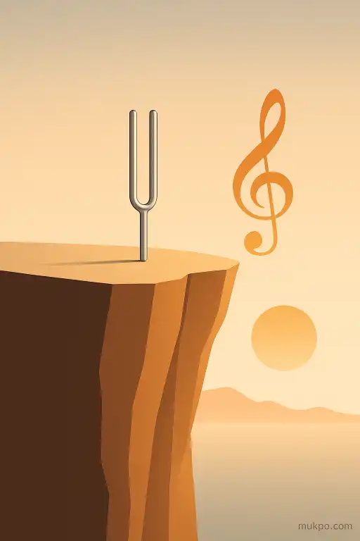 A cliff that resonates a clear low note only at sunrise