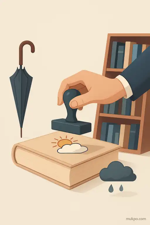 A library that stamps books with the weather they were read in