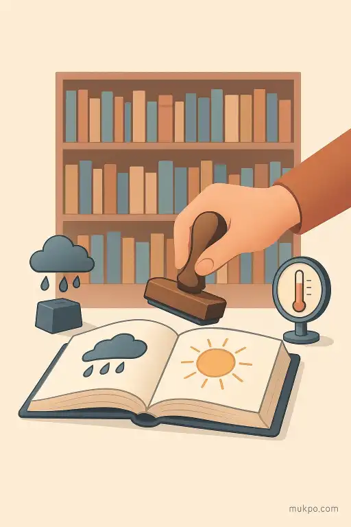 A library that stamps books with the weather they were read in