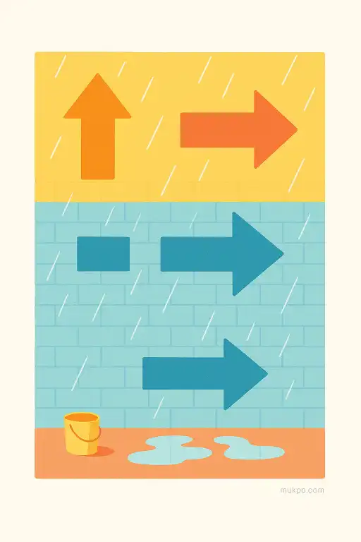 A mural that reveals hidden directions whenever it rains