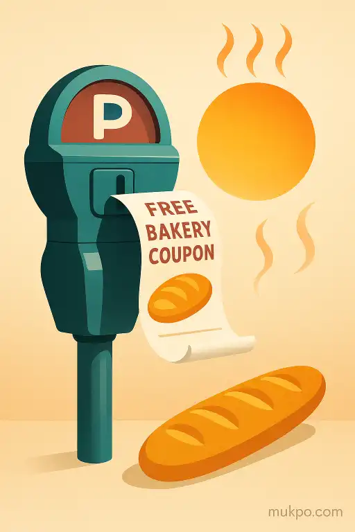 A parking meter that once spooled out free bakery coupons during a heatwave