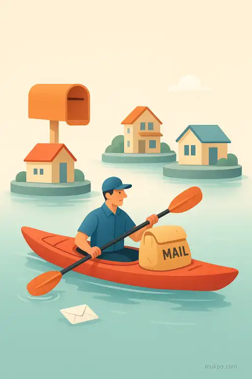 A post office that delivers mail by kayak to floating neighborhoods