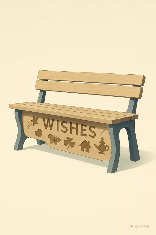 A public bench that collected wishes carved into its underside