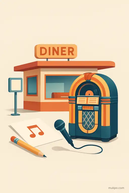 A roadside diner where the jukebox plays songs recorded by customers the same day