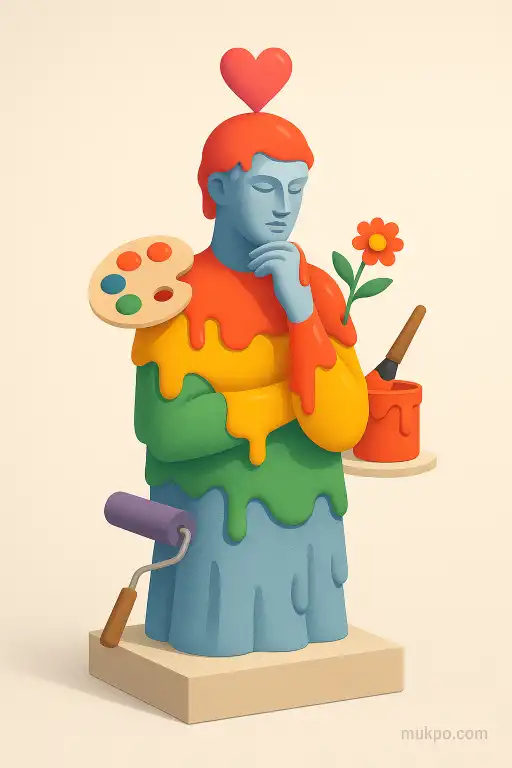 A statue that slowly accumulates extra coats of paint overnight from visitors’ tributes