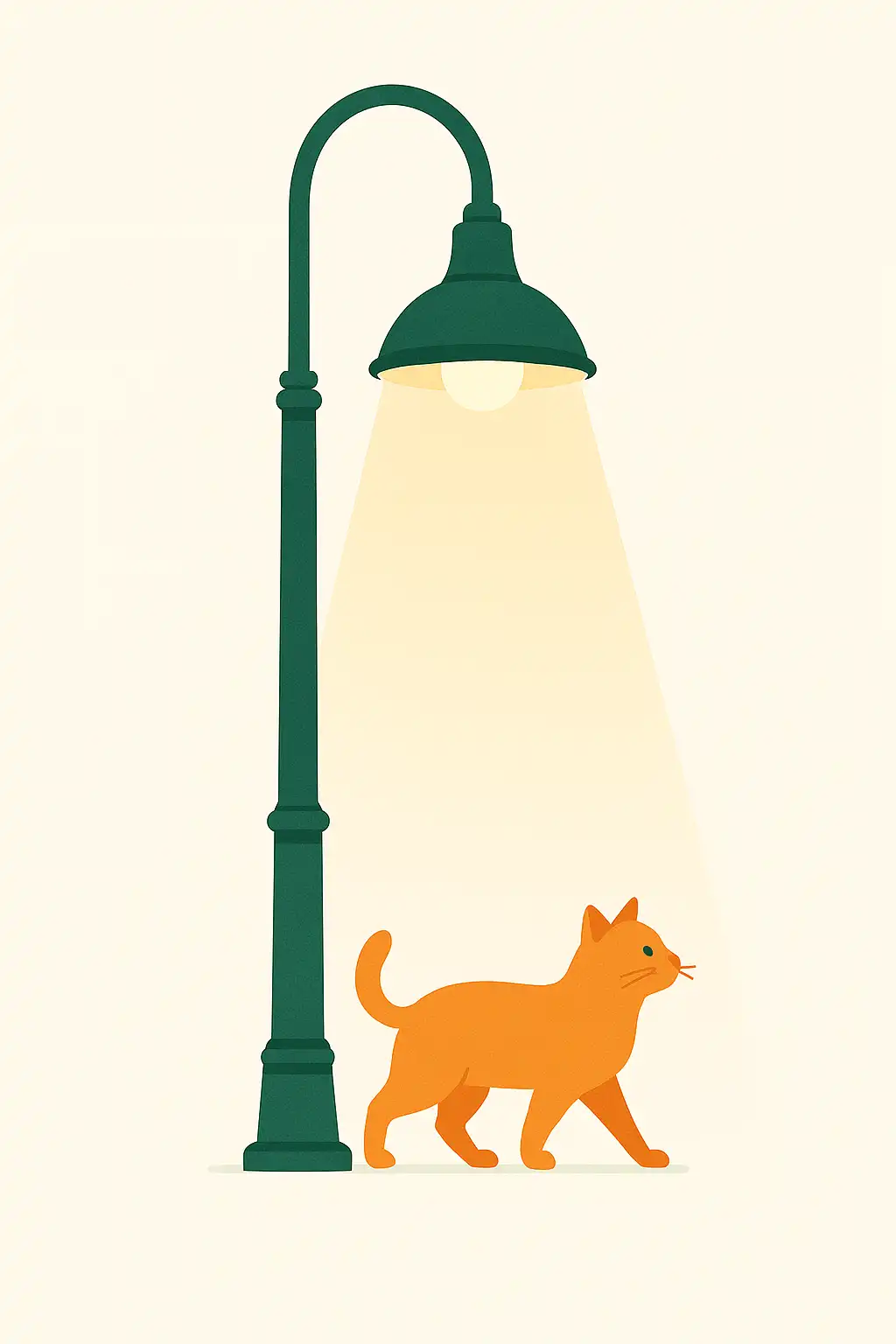 A streetlamp that lights only when neighborhood cats pass