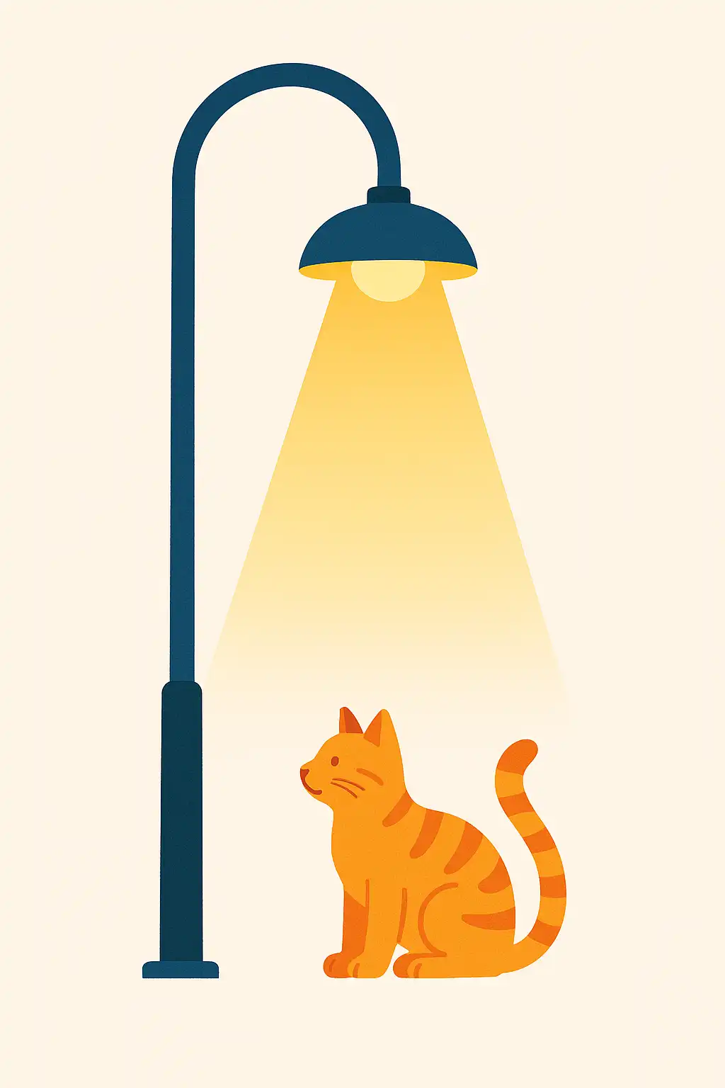 A streetlamp that lights only when neighborhood cats pass
