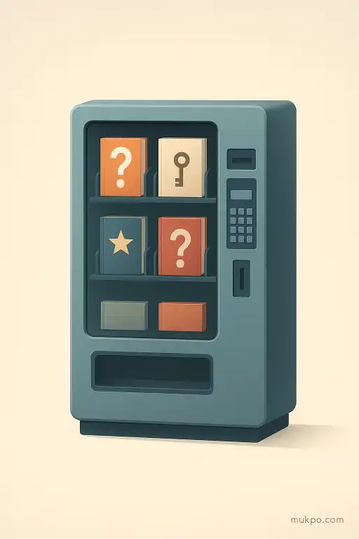 A vending machine that gives mystery books instead of snacks