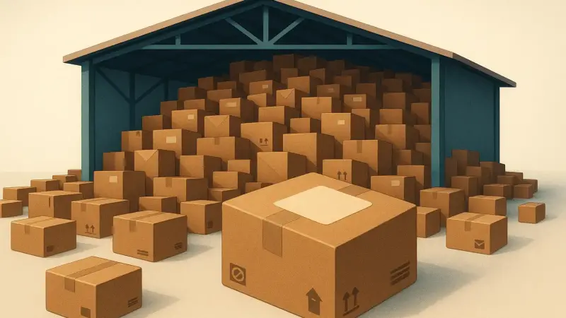 A warehouse full of undeliverable returns with no senders