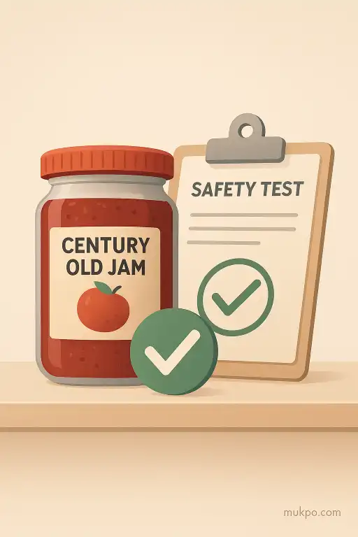 Century old jam on a supermarket shelf that still passed safety tests