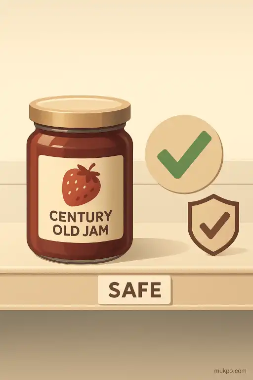 Century old jam on a supermarket shelf that still passed safety tests