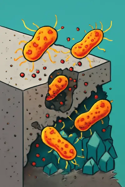 How microbes dissolve concrete to access buried minerals
