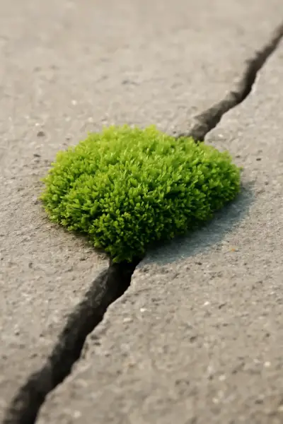 How moss chooses the perfect sidewalk crack to colonize