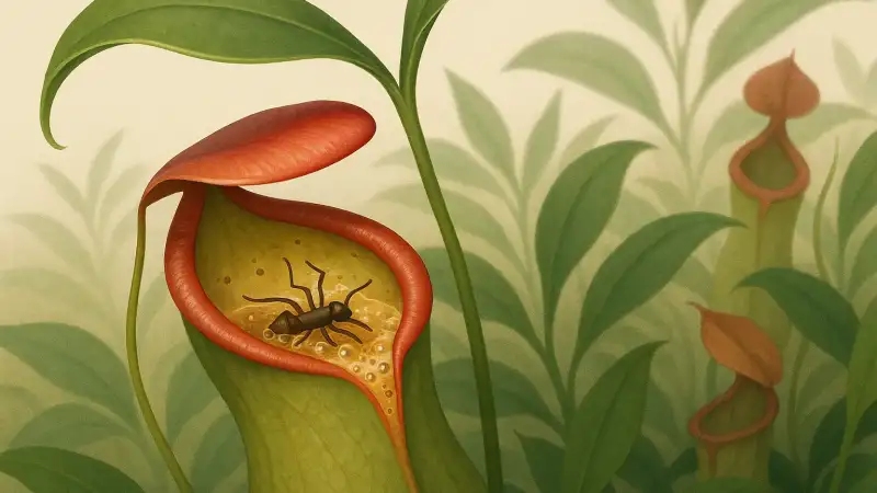 How pitcher plants dissolve insects with acid and enzymes