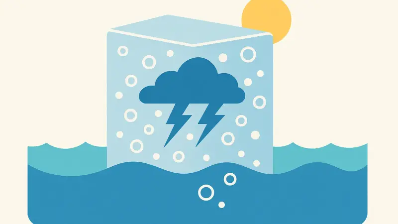 How seawater ice traps air bubbles that record ancient storms