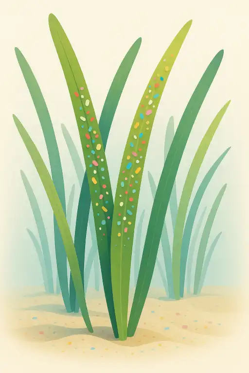 Seagrass meadows that trap microplastics in their blades and change sediment chemistry