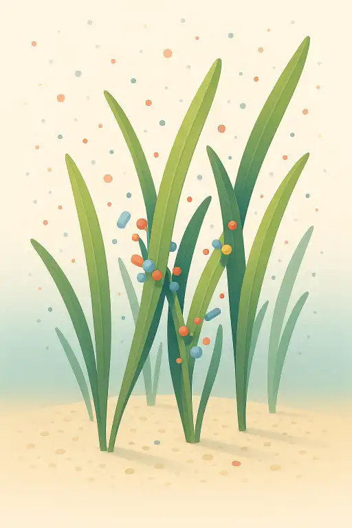 Seagrass meadows that trap microplastics in their blades and change sediment chemistry