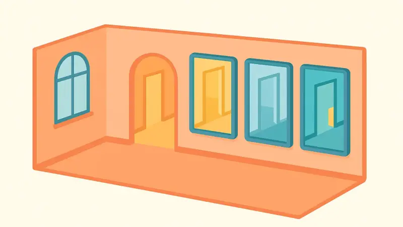 The apartment where each mirror shows a different hallway