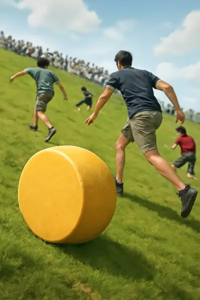 The festival where people chase a rolling wheel of cheese