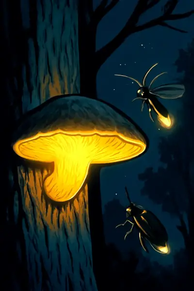 The fungus that lights up trees and calls insects at night