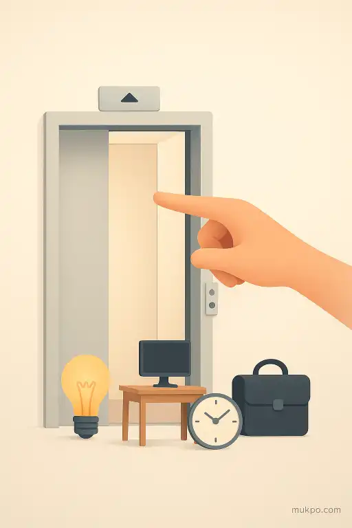 The office elevator that always opens to the floor the last person thought of