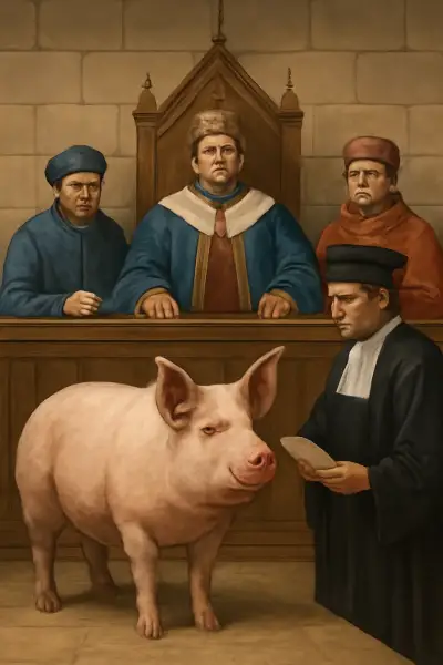 The pig put on trial before a medieval French court