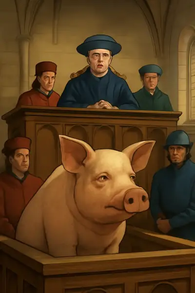 The pig put on trial before a medieval French court