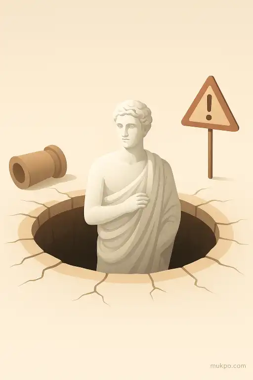 The statue swallowed by a sinkhole that reappeared intact days later