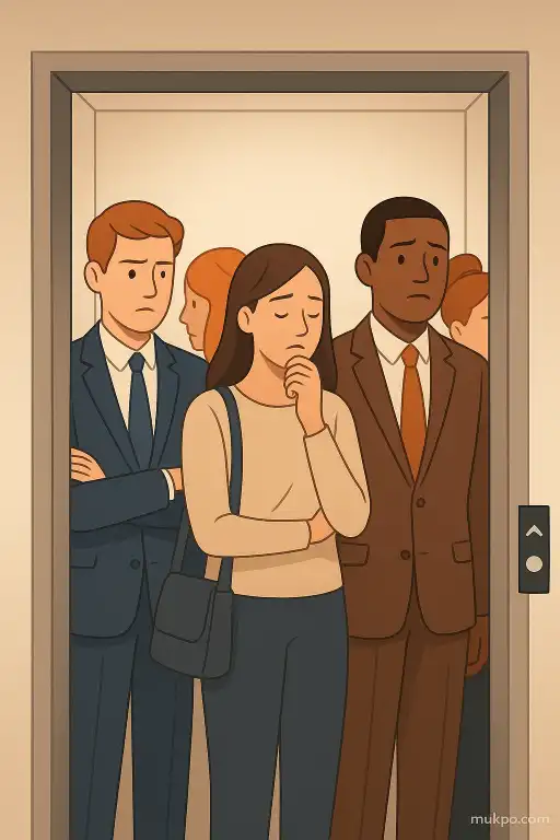 Why elevator silence twists into awkwardness as a crowd grows