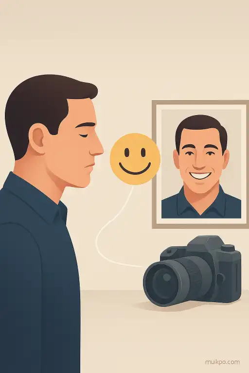 Why people smile more in photos than in person