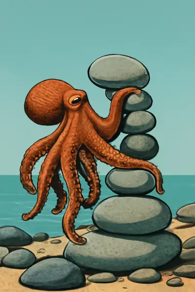 Why some octopuses stack stones to build dens