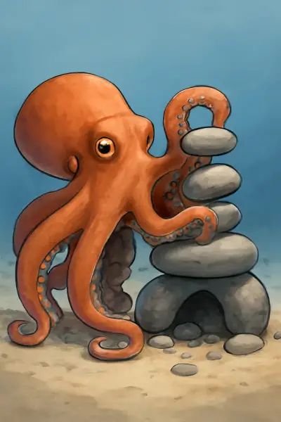 Why some octopuses stack stones to build dens
