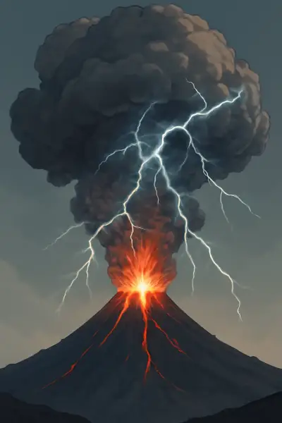 Why volcanic ash plumes often produce spectacular lightning bolts