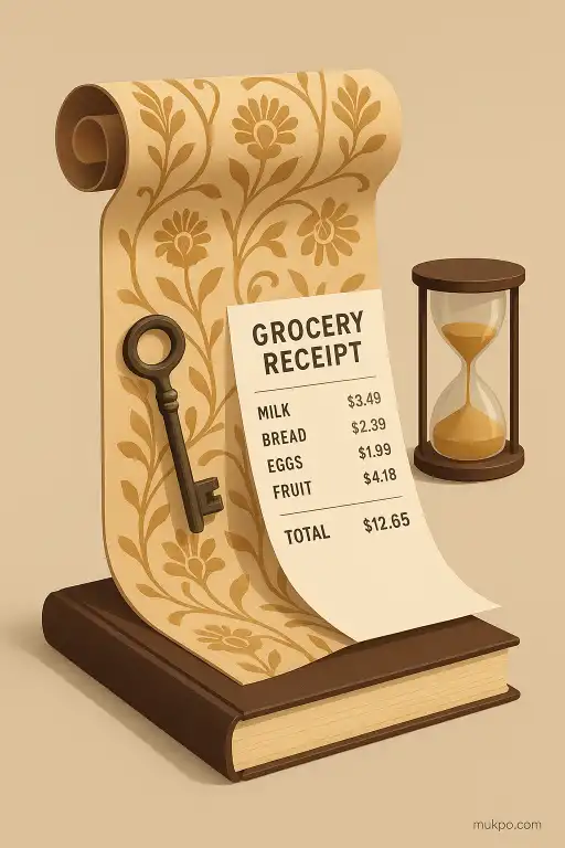 A 1920s wallpaper hiding a modern grocery receipt and a century of secrets