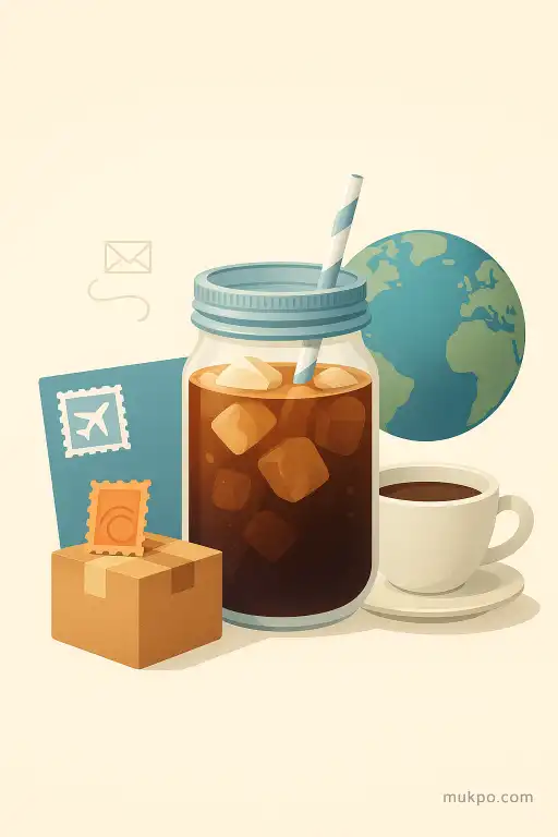 A cafe that serves drinks in jars mailed from other countries