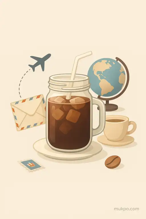 A cafe that serves drinks in jars mailed from other countries