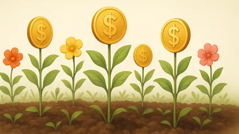 A garden that sprouts coins instead of flowers every spring