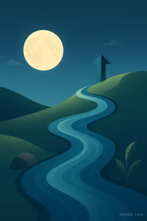 A river that briefly flows uphill after the full moon