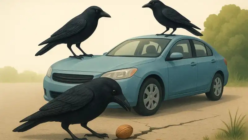 How crows use cars to crack nuts