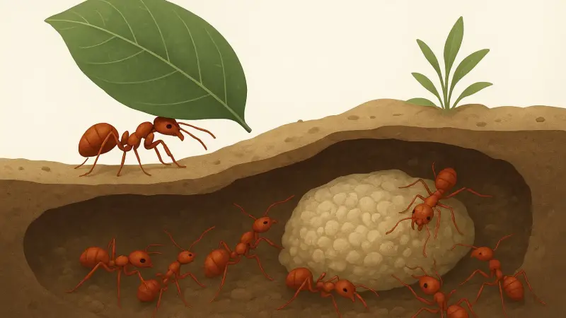 How leafcutter ants cultivate fungal gardens that never touch sunlight