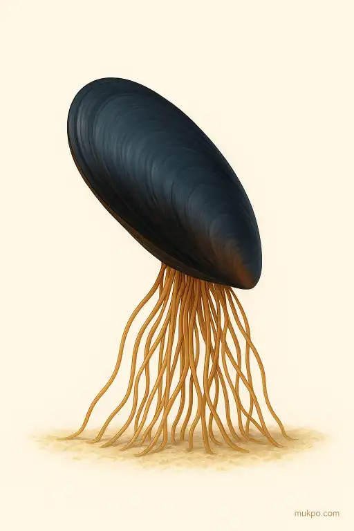 How mussel byssal threads anchor entire intertidal communities