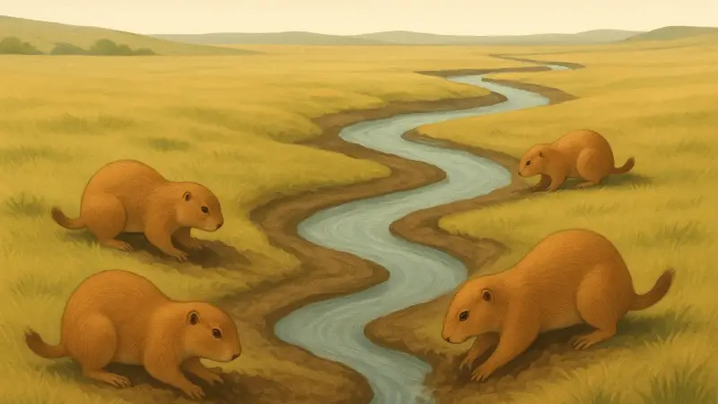 How prairie dogs shape rivers by digging