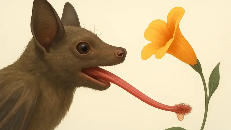 The bat tongue that scoops nectar with brushlike hairs