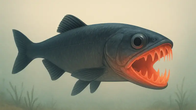 The fish with transparent teeth that glow under red light