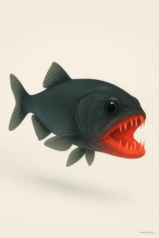 The fish with transparent teeth that glow under red light