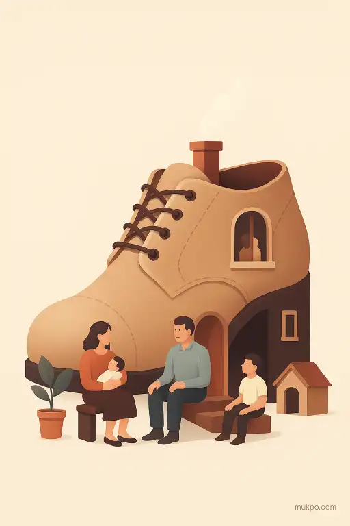 The house shaped like a giant shoe where a family still lives