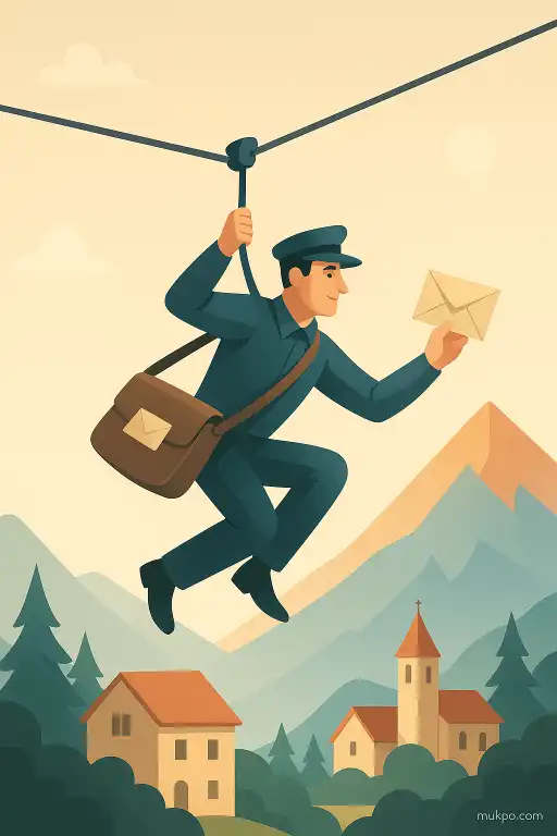 The postman who delivers mail by zipline in a mountain village