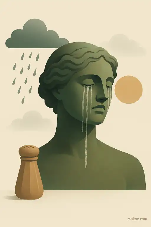 The statue whose bronze weeps salty streaks after foggy nights