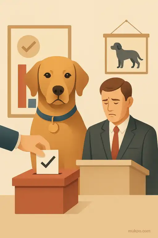 The town that held an election where a dog outpolled a human candidate