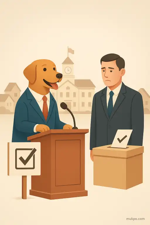 The town that held an election where a dog outpolled a human candidate